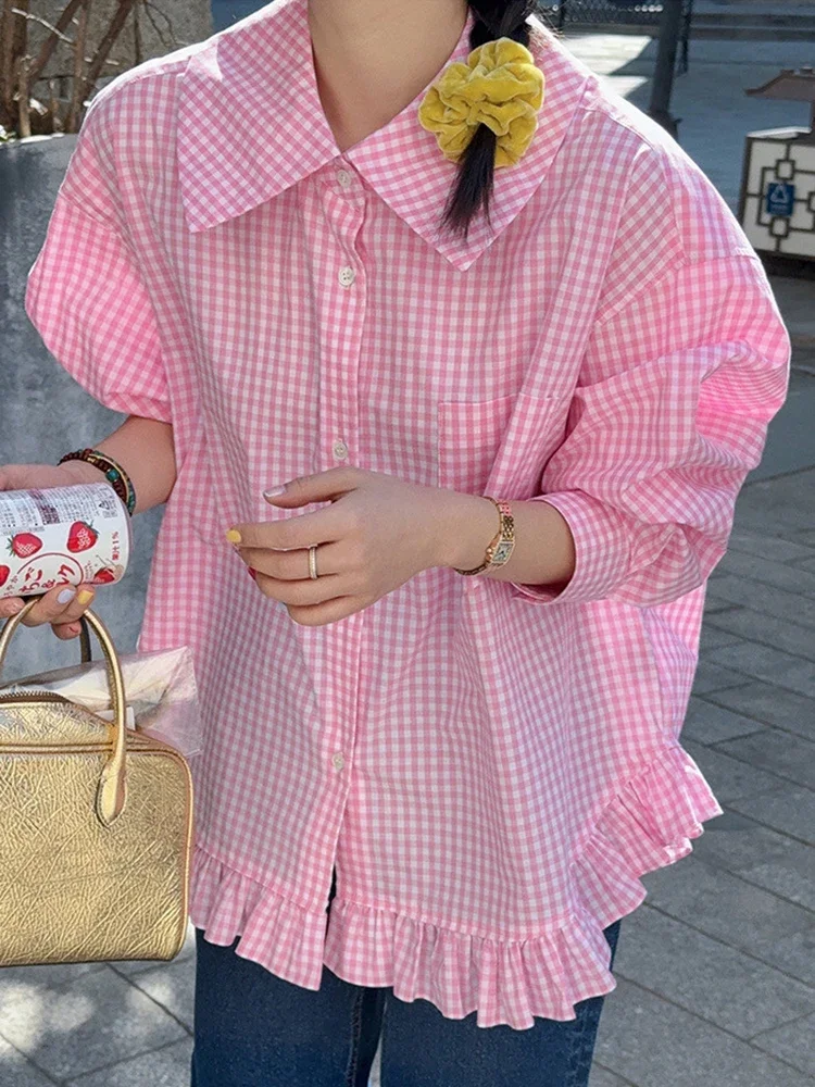 Loose Cute Plaid Shirts Women Casual Long Sleeve Sweet Blouse Japan Preppy Style Spring Female Kawaii Vintage Tops New
Loose Cute Plaid Shirts Women Casual Long Sleeve Sweet Blouse Japan Preppy Style Spring Female Kawaii Vintage Tops New