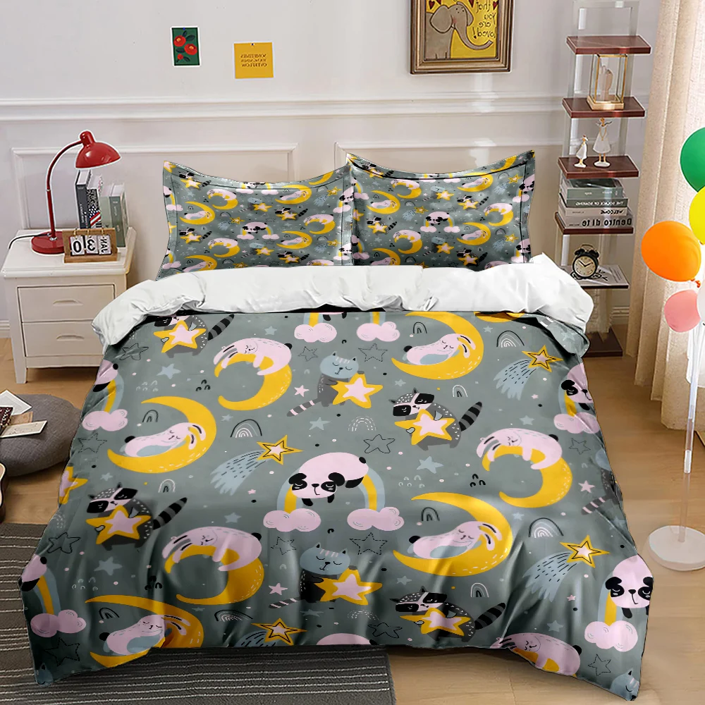 Cute little raccoon and moon star pattern Bedding Set 1 Duvet Cover 2 Pillowcases for Adult and Children Luxury Gift Full Size
Cute little raccoon and moon star pattern Bedding Set 1 Duvet Cover 2 Pillowcases for Adult and Children Luxury Gift Full Size