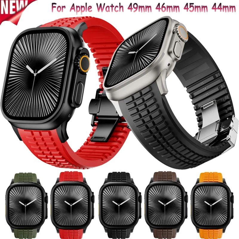Soft Silicone Strap For Apple Watch Ultra 2 11 10 9 8 7 6 5 SE Stainless high-end adjustment bracelet For iWatch 49mm 46/45/44mm
Soft Silicone Strap For Apple Watch Ultra 2 11 10 9 8 7 6 5 SE Stainless high-end adjustment bracelet For iWatch 49mm 46/45/44mm