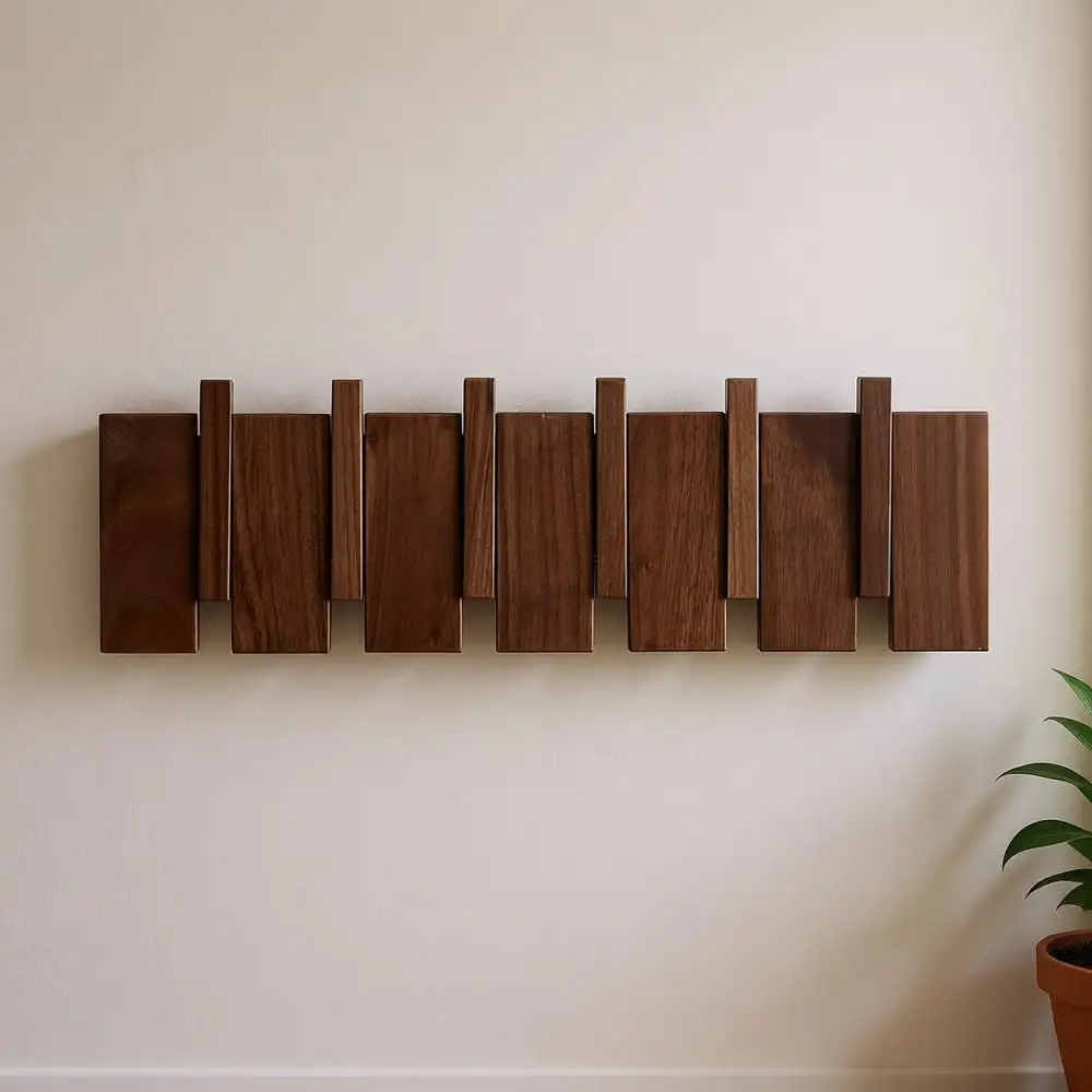 Настенная вешалка для одежды из орехового дерева с 6 крючками для подвешивания одежды, ключей, шляп, халатов, полотенец, растений и сумок
Настенная вешалка для одежды из орехового дерева с 6 крючками для подвешивания одежды, ключей, шляп, халатов, полотенец, растений и сумок