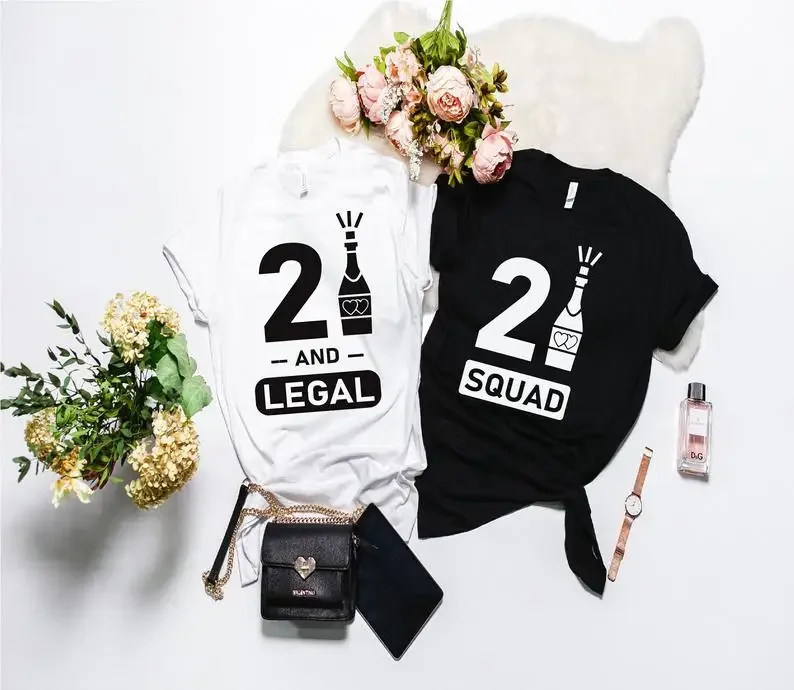 21st Birthday LEGAL Shirt Women SQUAD Birthday Party T-Shirts Funny Graphic Cotton Women Short Sleeve Tees Plus Size O Neck
21st Birthday LEGAL Shirt Women SQUAD Birthday Party T-Shirts Funny Graphic Cotton Women Short Sleeve Tees Plus Size O Neck