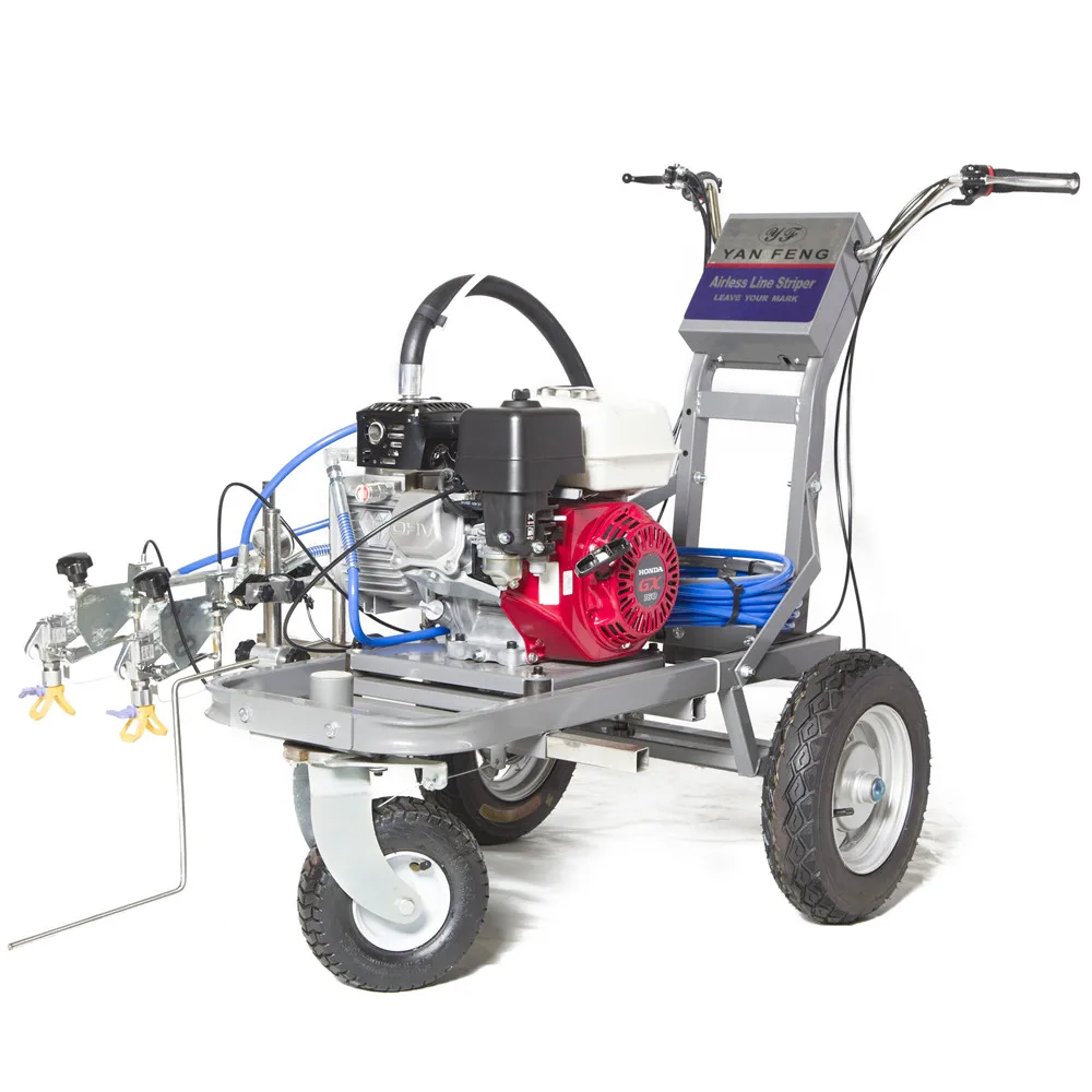 Double Line Cold Paint Road Marking Machine with Glass Spreader La ser Ruler