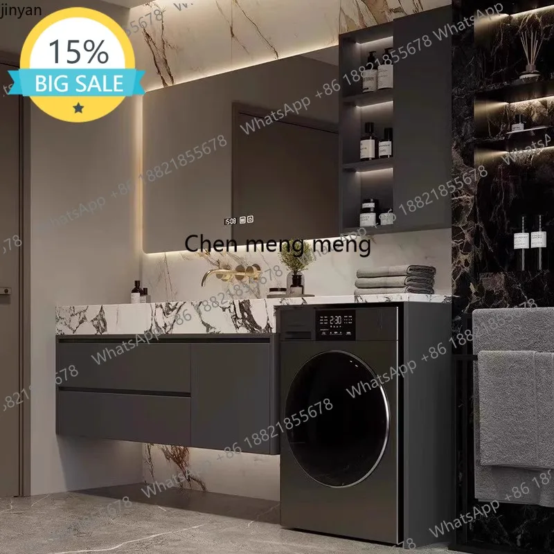 L07 Bathroom Vanity with Slab Ceramic Sink Wall-Mounted Plywood Bathroom Storage Cabinet with Drawer and Doors Washer Sintered S
L07 Bathroom Vanity with Slab Ceramic Sink Wall-Mounted Plywood Bathroom Storage Cabinet with Drawer and Doors Washer Sintered S