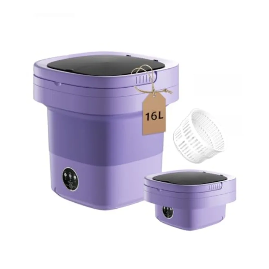 Portable Washing Machine 16L Mini Washer for Apartments RV and Travel Folding Clothes Washer with Spin Basket and 3 Modes Compa
Portable Washing Machine 16L Mini Washer for Apartments RV and Travel Folding Clothes Washer with Spin Basket and 3 Modes Compa