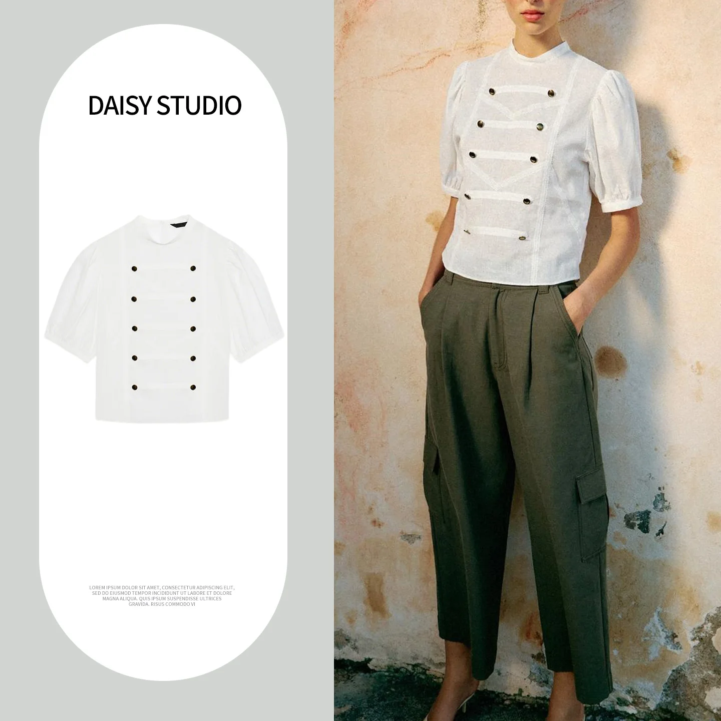 Casual Bubble Short Sleeve round Neck Shirt Women's Commuter Style New Summer Shirt Polyester Fabric Knot Button Loose Fit
Casual Bubble Short Sleeve round Neck Shirt Women's Commuter Style New Summer Shirt Polyester Fabric Knot Button Loose Fit
