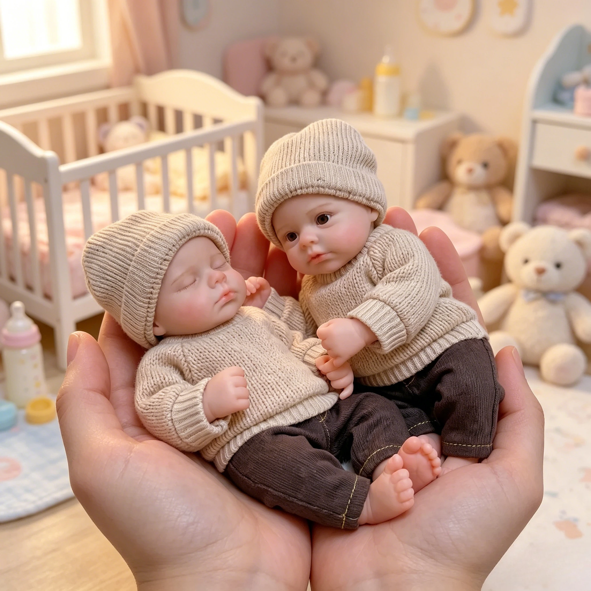NPK 6Inch Reborn Loulou Twin Baby Dolls Open & Closed Eyes Full Solid Platinum Silicone Mini Palm Doll Super Soft Elastic
NPK 6Inch Reborn Loulou Twin Baby Dolls Open & Closed Eyes Full Solid Platinum Silicone Mini Palm Doll Super Soft Elastic