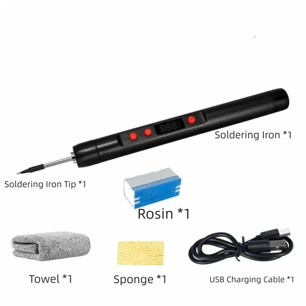 25W Power USB Soldering Iron 3-Levels Adjustable Lightweight Design Rechargeable Soldering Iron Lithium Battery
25W Power USB Soldering Iron 3-Levels Adjustable Lightweight Design Rechargeable Soldering Iron Lithium Battery