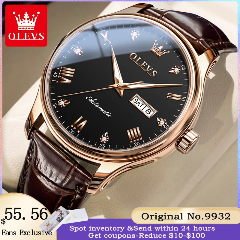 OLEVS 9932 Men's Watch Top Luxury Brand Automatic Mechanical Watch Fashion Business Sports Waterproof Leather strap Men's Watch
OLEVS 9932 Men's Watch Top Luxury Brand Automatic Mechanical Watch Fashion Business Sports Waterproof Leather strap Men's Watch