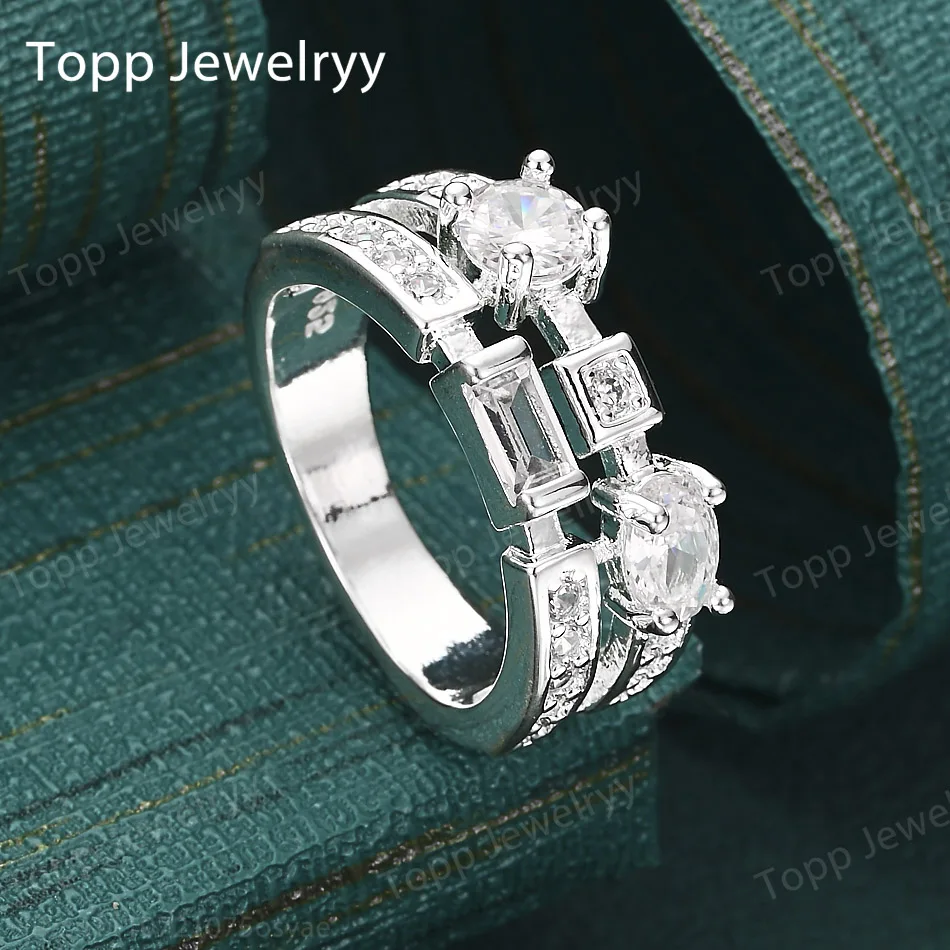 Новое двухслойное кольцо из стерлингового серебра 925 пробы со сверкающим цирконом 7-10 - Очарование, Женская мода, Свадебный подарок, Ювелирные изделия, Рождество
Новое двухслойное кольцо из стерлингового серебра 925 пробы со сверкающим цирконом 7-10 - Очарование, Женская мода, Свадебный подарок, Ювелирные изделия, Рождество