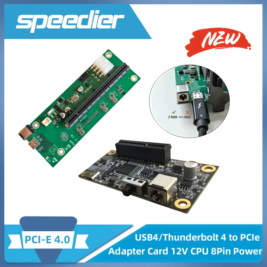 USB4 To PCIe X16 Adapter Card Compatible with Thunderbolt 4/3 Asm2464pdx Master 40Gbps For EGPU Capture Card 12V CPU 8Pin Power
USB4 To PCIe X16 Adapter Card Compatible with Thunderbolt 4/3 Asm2464pdx Master 40Gbps For EGPU Capture Card 12V CPU 8Pin Power