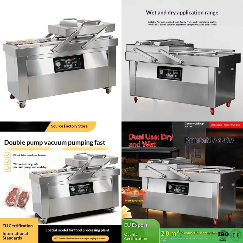 2026 Double-chamber Flat Vacuum Packing Machine Large Commercial Food Vacuum Sealer Wet Dry Dual-use Plastic Bags for Food
2026 Double-chamber Flat Vacuum Packing Machine Large Commercial Food Vacuum Sealer Wet Dry Dual-use Plastic Bags for Food