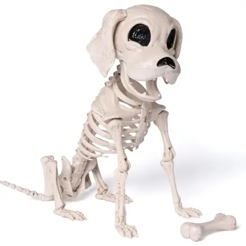 Esqueleto de Cão Articulado para Halloween, Esqueleto Realista de Cachorro com Juntas Móveis para Decoração de Halloween, Decoração de Festa em Cemitério (9.8 polegadas X 4.7 polegadas X 12.6 polegadas)
