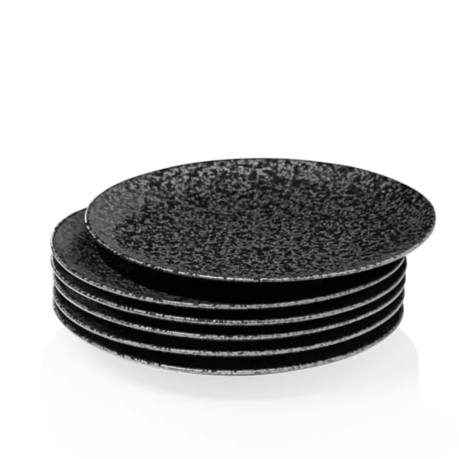 Ceramic Dinner Plates - Set of Round Plates for Steak Pasta Salad Pizza Appetizer Microwave Oven and Dishwasher Safe Black Glaz
Ceramic Dinner Plates - Set of Round Plates for Steak Pasta Salad Pizza Appetizer Microwave Oven and Dishwasher Safe Black Glaz