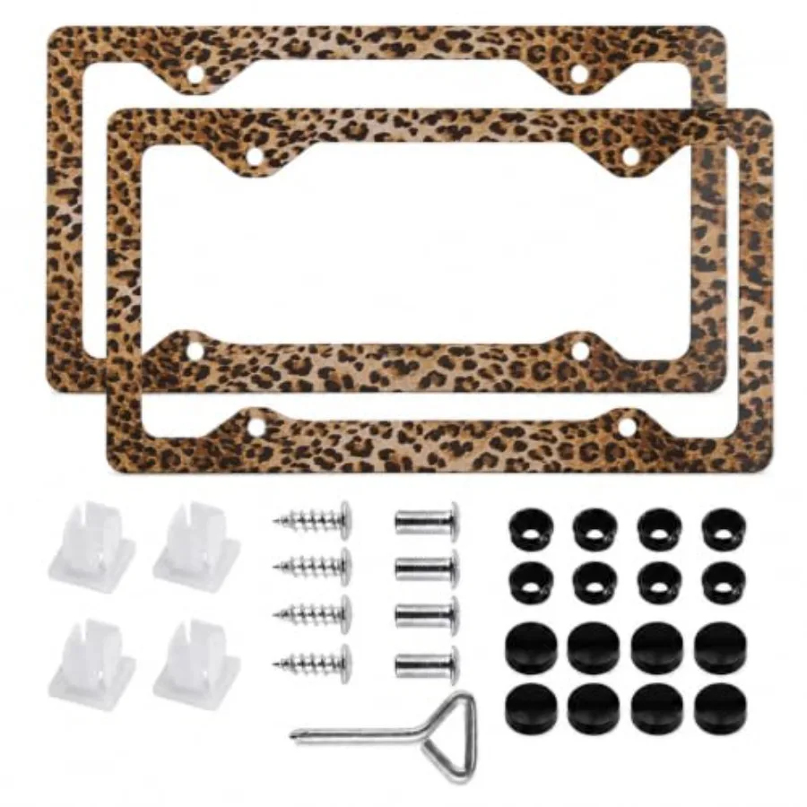 2 Pack Coquette Cheetah Print License Plate Frames, Aluminum Alloy Leopard License Plate Covers, Cute Decorative Car Plate Hold
2 Pack Coquette Cheetah Print License Plate Frames, Aluminum Alloy Leopard License Plate Covers, Cute Decorative Car Plate Hold