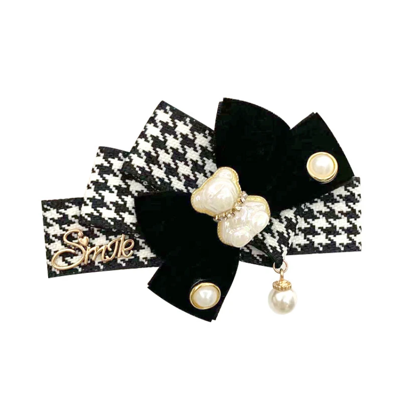 Korean Trendy Delicate Houndstooth Hair Clip with Bow Velvet Perfect for Women Spring 2023 New Pearl Side Accessoires Femme
Korean Trendy Delicate Houndstooth Hair Clip with Bow Velvet Perfect for Women Spring 2023 New Pearl Side Accessoires Femme