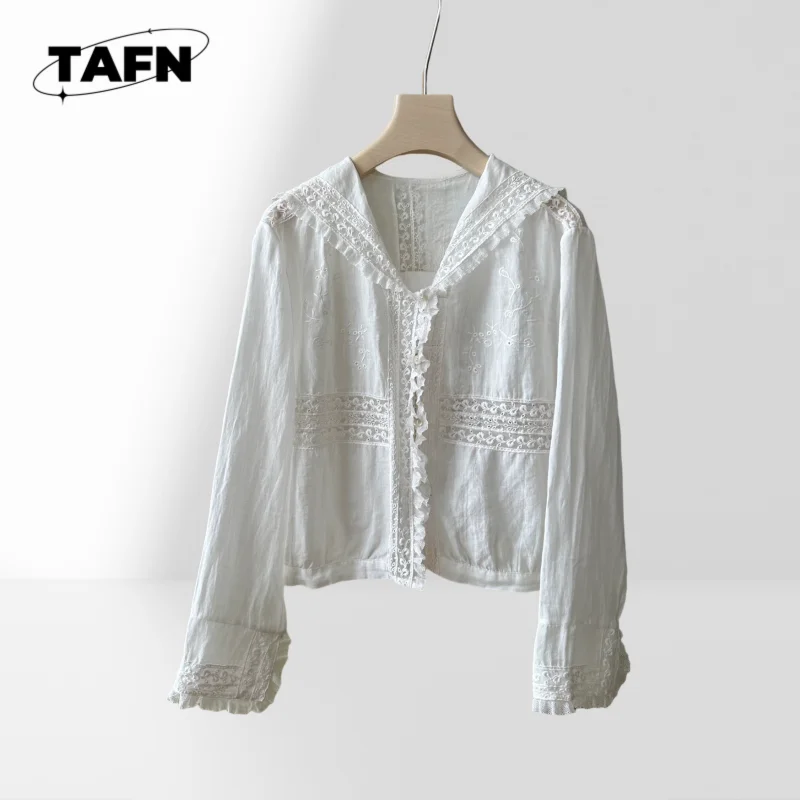 Nice Linen Sailor Collar Women’s Button Down Shirt Color Block Casual Blouse Ladies Tie Neck Shirt Office Elegant Long AH01161
Nice Linen Sailor Collar Women’s Button Down Shirt Color Block Casual Blouse Ladies Tie Neck Shirt Office Elegant Long AH01161