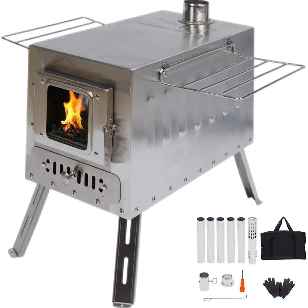 Portable Large Wood Burning Tent Stove for Winter Camping, Ideal for Hunting and Family Tents, Made of 304 Stainless Steel
Portable Large Wood Burning Tent Stove for Winter Camping, Ideal for Hunting and Family Tents, Made of 304 Stainless Steel