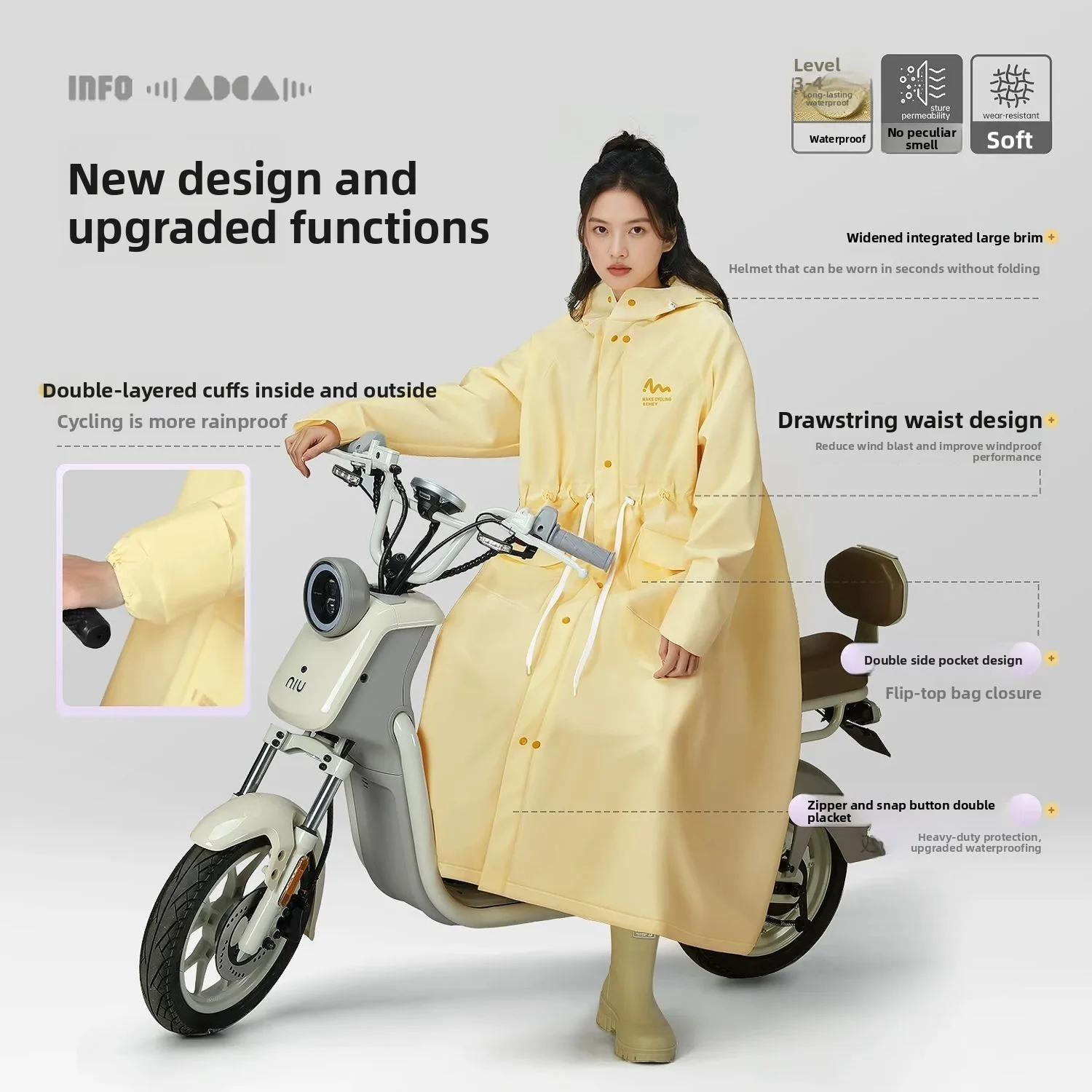 Adult Female Anti-Storm Raincoat Electric Vehicle Thick Waterproof Long Rain Poncho Single Use Outdoor Daily Trip
Adult Female Anti-Storm Raincoat Electric Vehicle Thick Waterproof Long Rain Poncho Single Use Outdoor Daily Trip