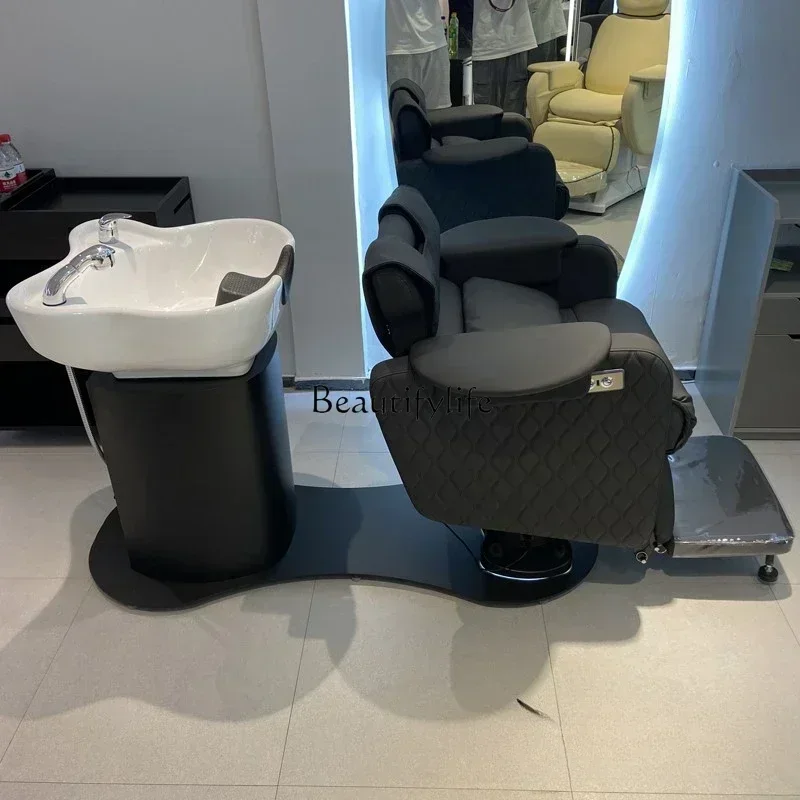 Barber Shop Shampoo Chair High-End Ceramic Basin Lying Half Flushing Bed
Barber Shop Shampoo Chair High-End Ceramic Basin Lying Half Flushing Bed