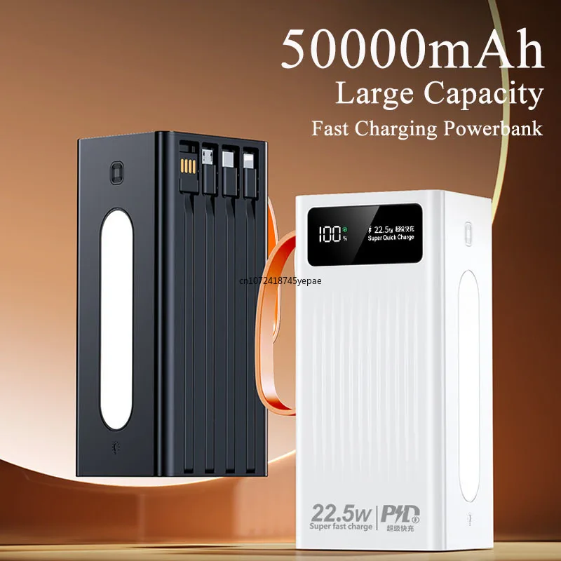 Large Capacity Power Bank 50000mAh PD 22.5W Fast Charging Portable External Battery Charger for iPhone Xiaomi Samsung Powerbank
Large Capacity Power Bank 50000mAh PD 22.5W Fast Charging Portable External Battery Charger for iPhone Xiaomi Samsung Powerbank