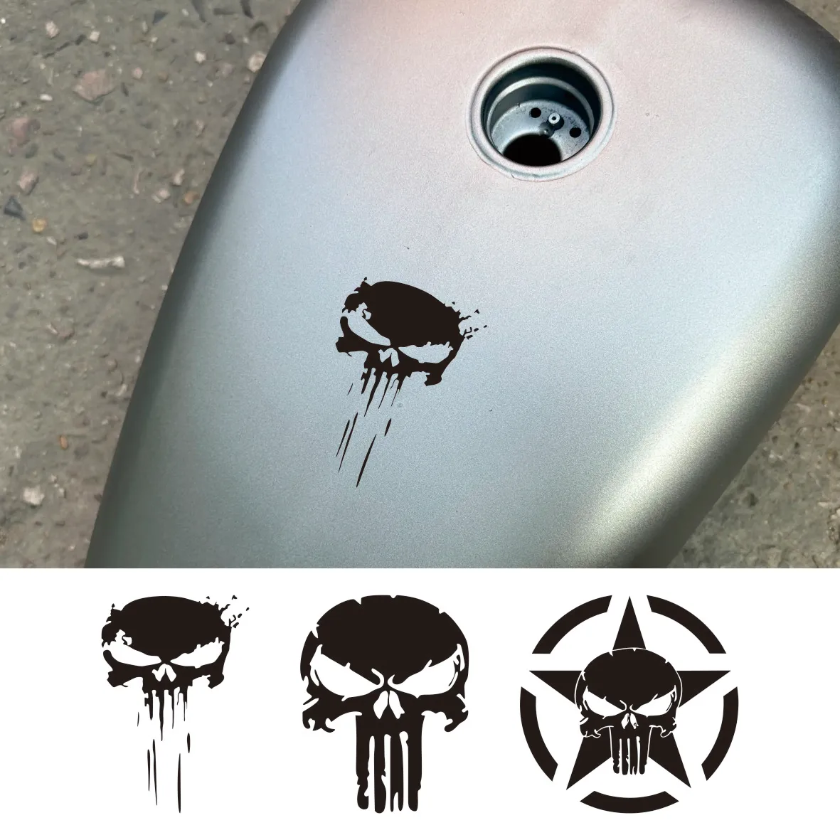Single Piece Skull Motorcycle Sticker - Waterproof Vinyl Decal for Motocross Bikes, Fuel Tanks, Side Fairings and Helmets
Single Piece Skull Motorcycle Sticker - Waterproof Vinyl Decal for Motocross Bikes, Fuel Tanks, Side Fairings and Helmets