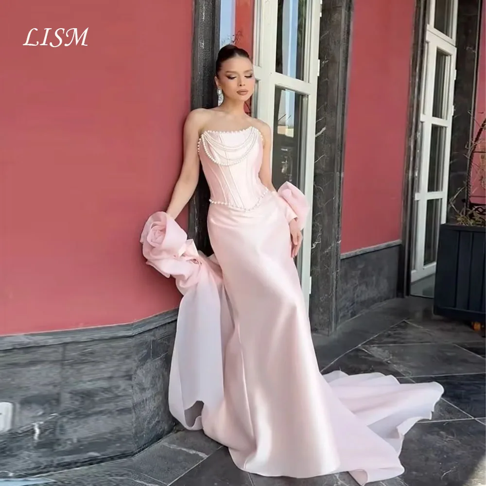 Lism ustomized Pink Beaded Mermaid Pearls Elegant Prom Dress Strapless Corset Formal Evening Floor-length Vestidos De Fiesta
Lism ustomized Pink Beaded Mermaid Pearls Elegant Prom Dress Strapless Corset Formal Evening Floor-length Vestidos De Fiesta
