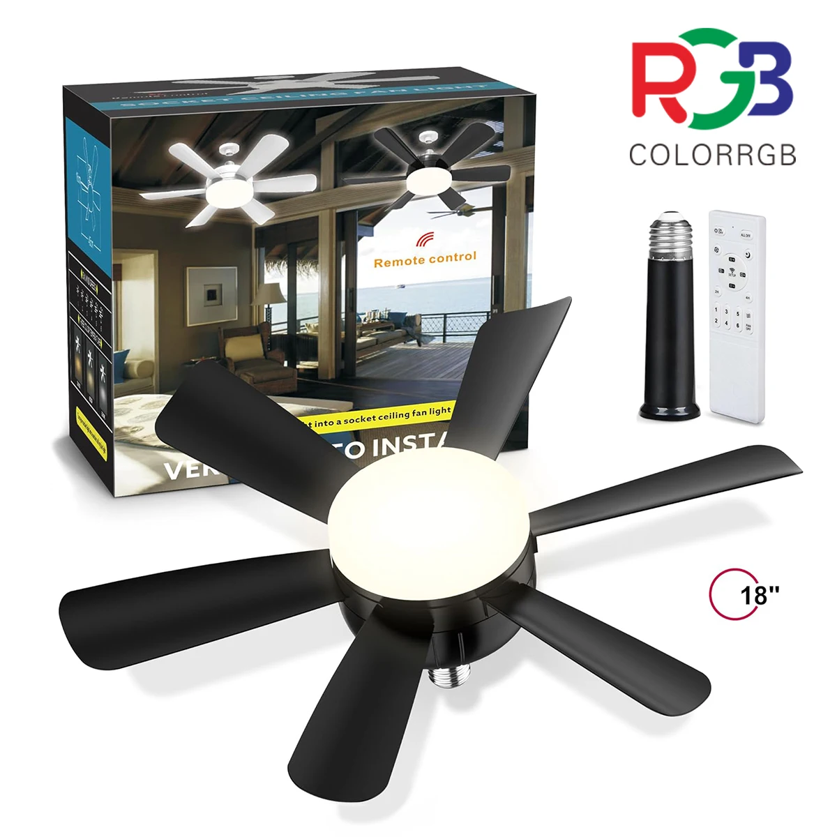 Ceiling Fans with Lights,18" Low Profile Ceiling Fan with Lights Remote Control & APP, Socket Fan Lighting & Ceiling Fans, Indoo
Ceiling Fans with Lights,18" Low Profile Ceiling Fan with Lights Remote Control & APP, Socket Fan Lighting & Ceiling Fans, Indoo