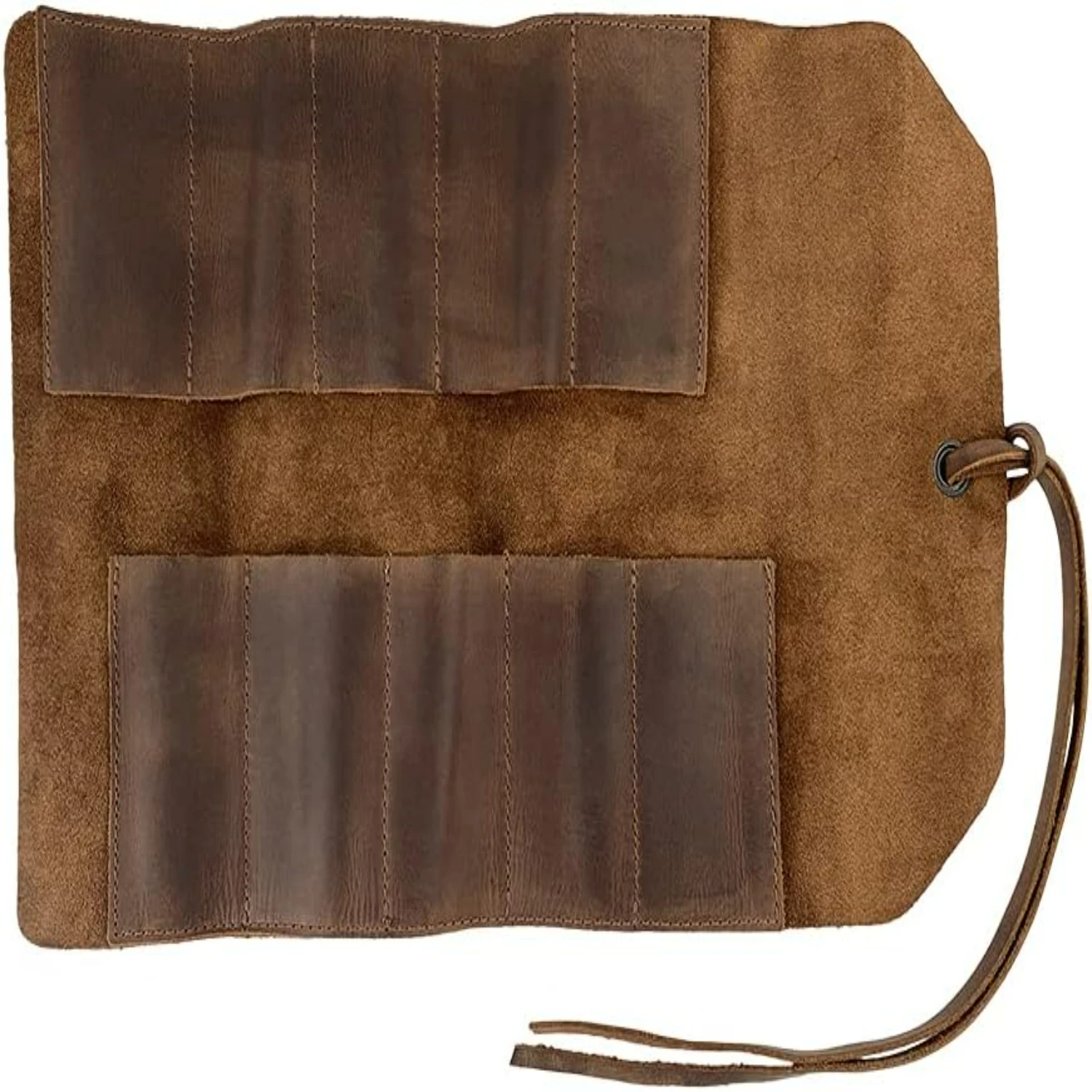 Handmade Vintage Rustic Full Grain Leather Small Tool Roll-Up Bag with 10 Slots for Workshop Storage and Woodworking Tools Organ
Handmade Vintage Rustic Full Grain Leather Small Tool Roll-Up Bag with 10 Slots for Workshop Storage and Woodworking Tools Organ