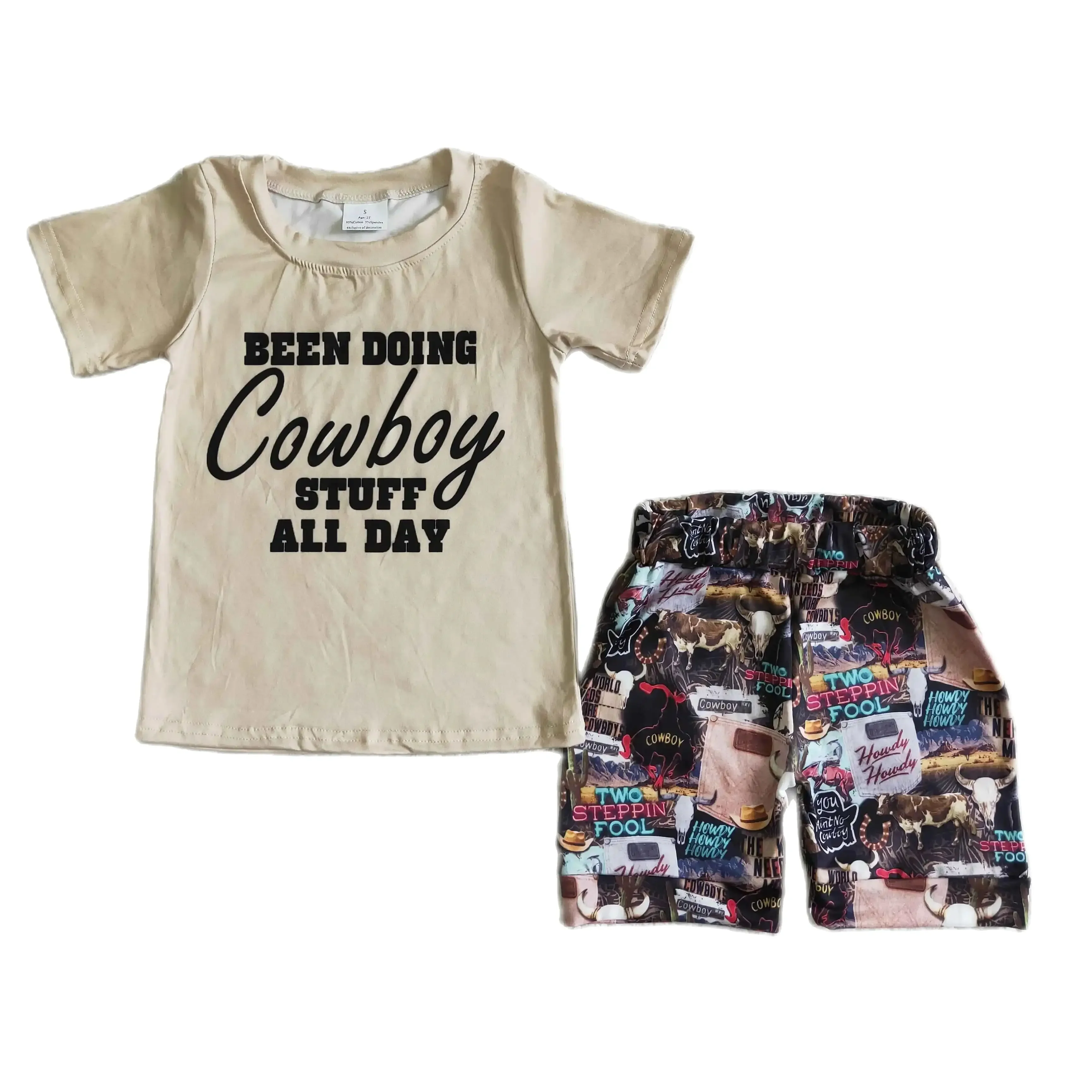 GSSO0017 Kids Boys Summer Outfit Sets Short Sleeves Top Cowboy Letters Print With Shorts Children Clothes
GSSO0017 Kids Boys Summer Outfit Sets Short Sleeves Top Cowboy Letters Print With Shorts Children Clothes