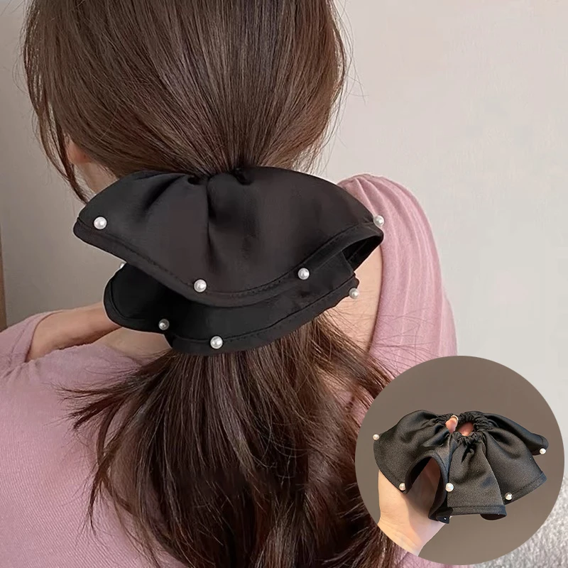Korean Girls Satin Hairband Hair Ring With Pearl Ponytail Holder Large Elastic Hair Rope Women Hair Accessories
Korean Girls Satin Hairband Hair Ring With Pearl Ponytail Holder Large Elastic Hair Rope Women Hair Accessories
