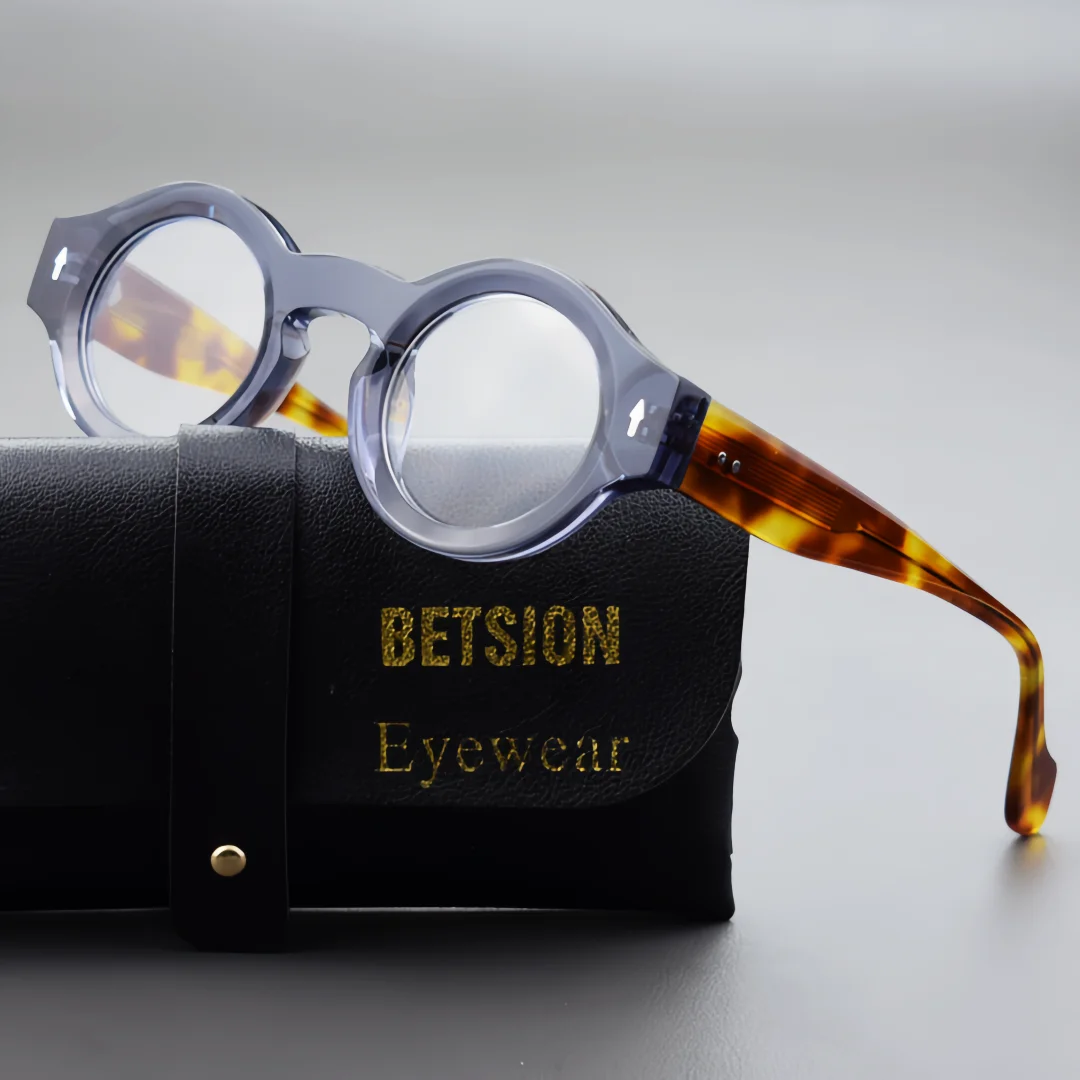 BETSION Vintage Thick Round Acetate Eyeglasses Frame Optical 42mm Lens Width Glasses Man Women For Prescription Lenses
BETSION Vintage Thick Round Acetate Eyeglasses Frame Optical 42mm Lens Width Glasses Man Women For Prescription Lenses