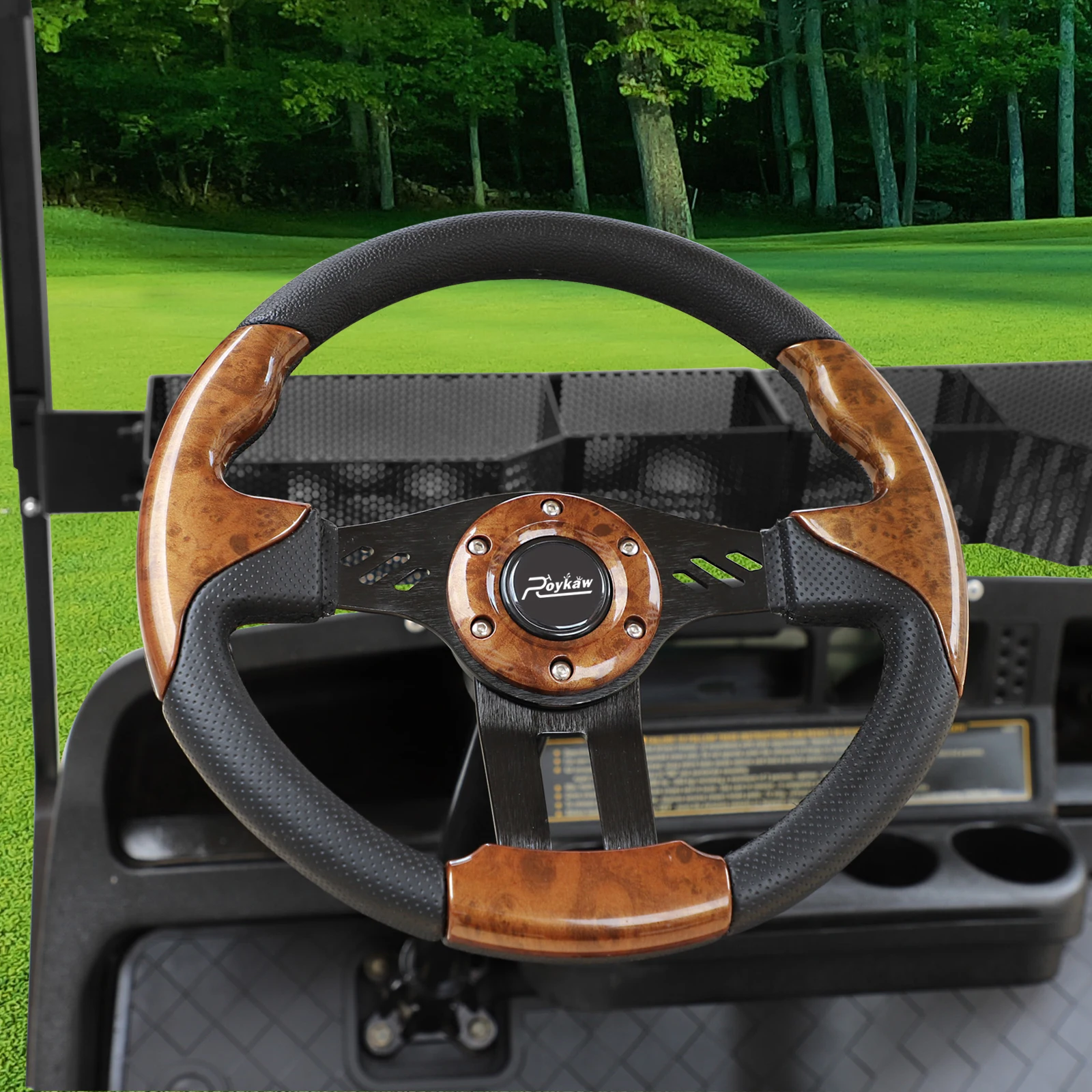 Рулевое колесо для гольф-каров Roykaw подходит для EZGO, клубных автомобилей, Yamaha и большинства гольф-каров, классический руль, стиль из углеродного волокна
Рулевое колесо для гольф-каров Roykaw подходит для EZGO, клубных автомобилей, Yamaha и большинства гольф-каров, классический руль, стиль из углеродного волокна