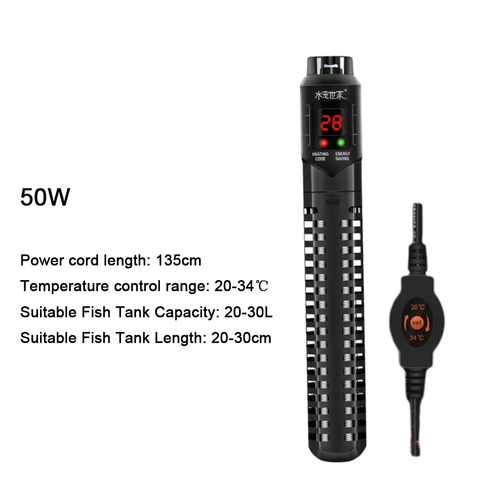 50-500W Fish Tank Heating Rod Adjustable LCD Display Digital Adjustable Water Heating Rod with Suction Cup Leave Water Power Off
50-500W Fish Tank Heating Rod Adjustable LCD Display Digital Adjustable Water Heating Rod with Suction Cup Leave Water Power Off