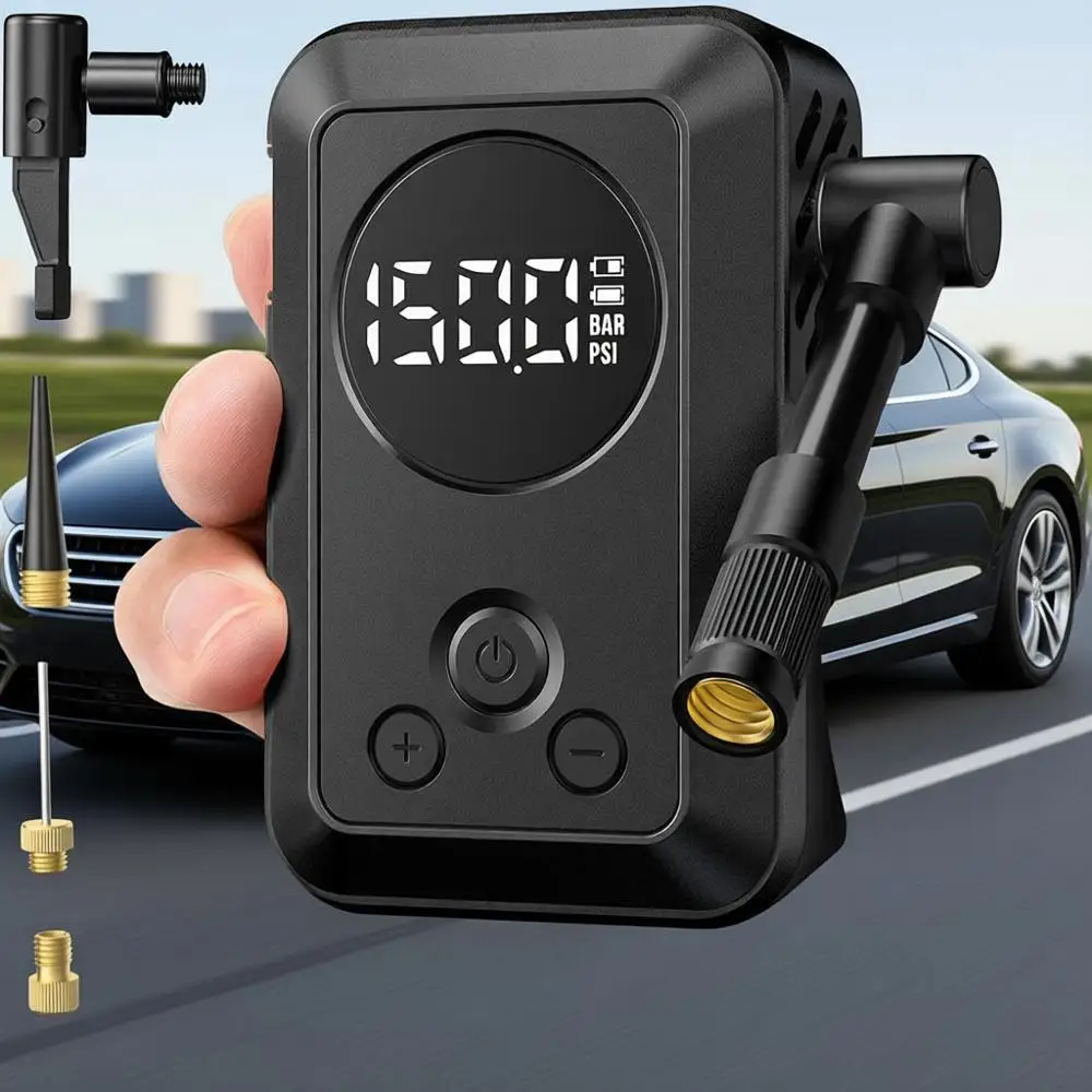 Portable Electric Bike Air Pump with Gauge, 150PSI, Fits Presta, Schrader, Mountain Bike, Road Bike, Motorcycle, Car, Sport Ball
Portable Electric Bike Air Pump with Gauge, 150PSI, Fits Presta, Schrader, Mountain Bike, Road Bike, Motorcycle, Car, Sport Ball