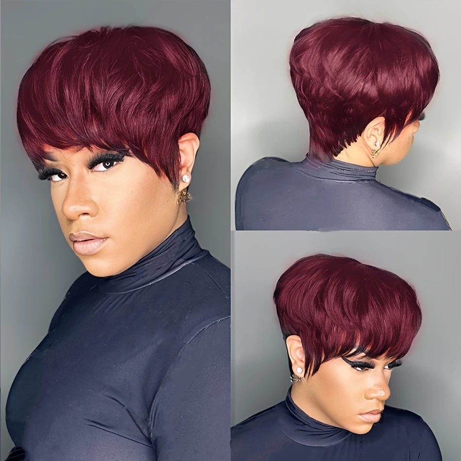 150% density pixie cut wig machine made human hair wig for women short straight remy hair 6inch natural black/99j/4 color
150% density pixie cut wig machine made human hair wig for women short straight remy hair 6inch natural black/99j/4 color