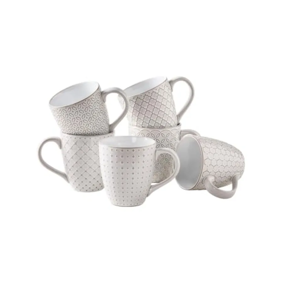 Set of 6 Large 19 oz Ceramic Embossed Stoneware Coffee Mugs with Handles Ideal for Morning Coffee or Tea Perfect Handcrafted Gi
Set of 6 Large 19 oz Ceramic Embossed Stoneware Coffee Mugs with Handles Ideal for Morning Coffee or Tea Perfect Handcrafted Gi