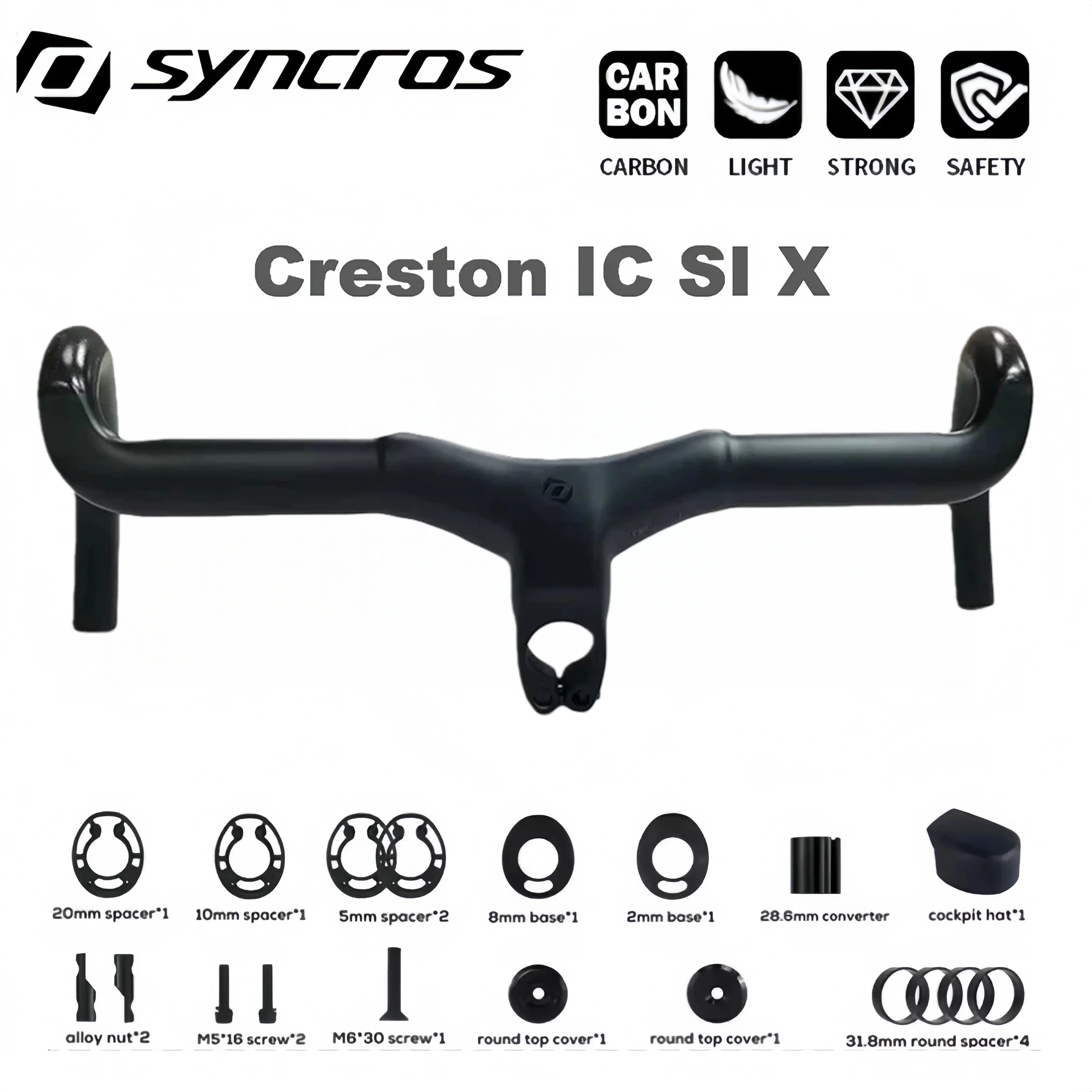 2025 New SYNCROS Creston iC SL X Road Bike Handlebar T800 Full Carbon 333g 16° Flare Gravel Cockpit Internal Cable Routing
2025 New SYNCROS Creston iC SL X Road Bike Handlebar T800 Full Carbon 333g 16° Flare Gravel Cockpit Internal Cable Routing