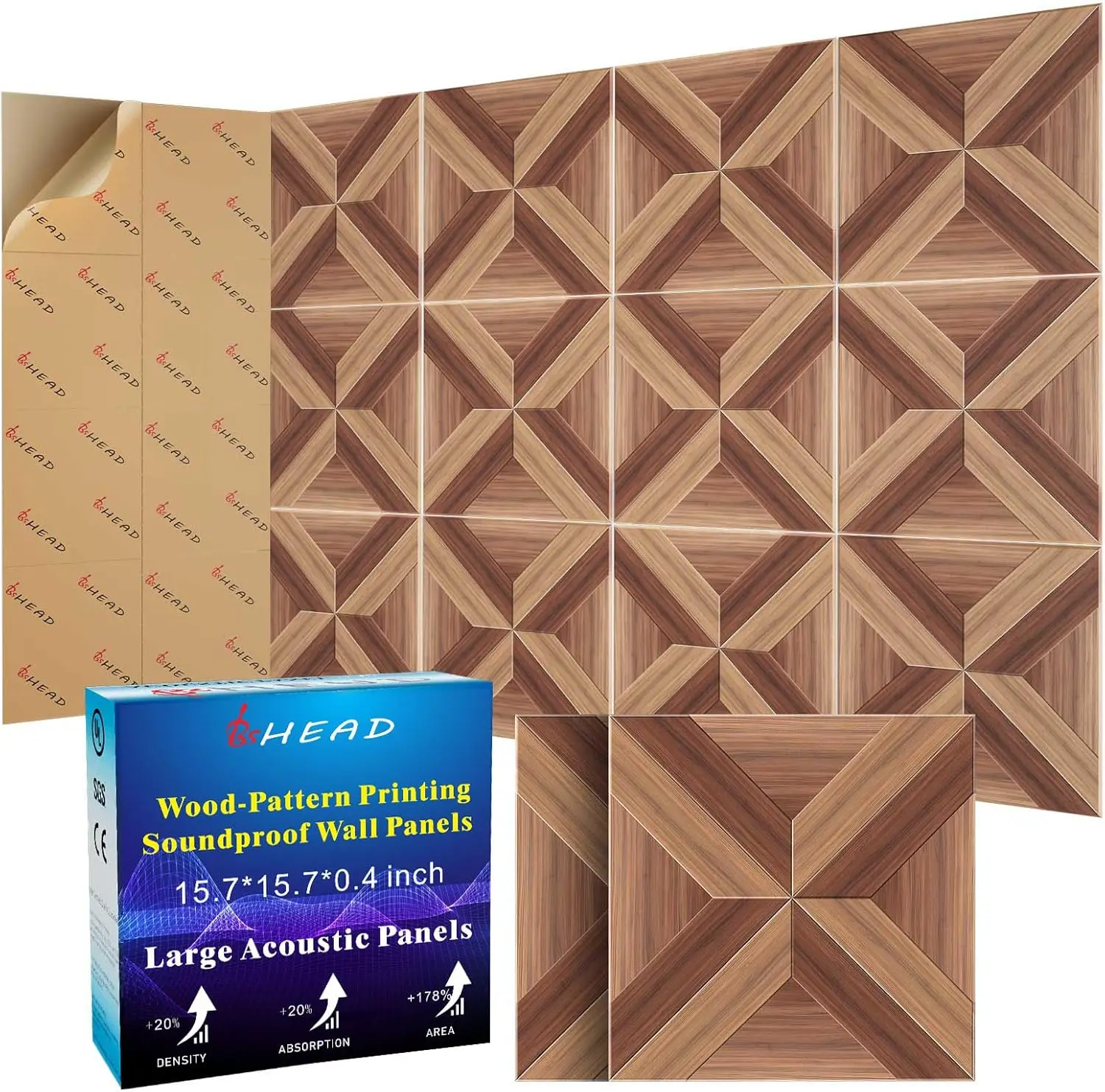 10 Pack Large Soundproof Wall Panels, 15.7x15.7x0.4 in High Density Wood Grain Acoustic Panels for Noise Reduction
10 Pack Large Soundproof Wall Panels, 15.7x15.7x0.4 in High Density Wood Grain Acoustic Panels for Noise Reduction