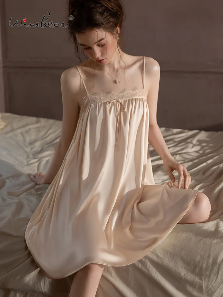 Winsleter-Women Sexy Suspender Strap Nightgown, V Neck Lace Patchwork, French Sweet Thin Bride Pajamas, 2026 Summer New P64515CC
Winsleter-Women Sexy Suspender Strap Nightgown, V Neck Lace Patchwork, French Sweet Thin Bride Pajamas, 2026 Summer New P64515CC