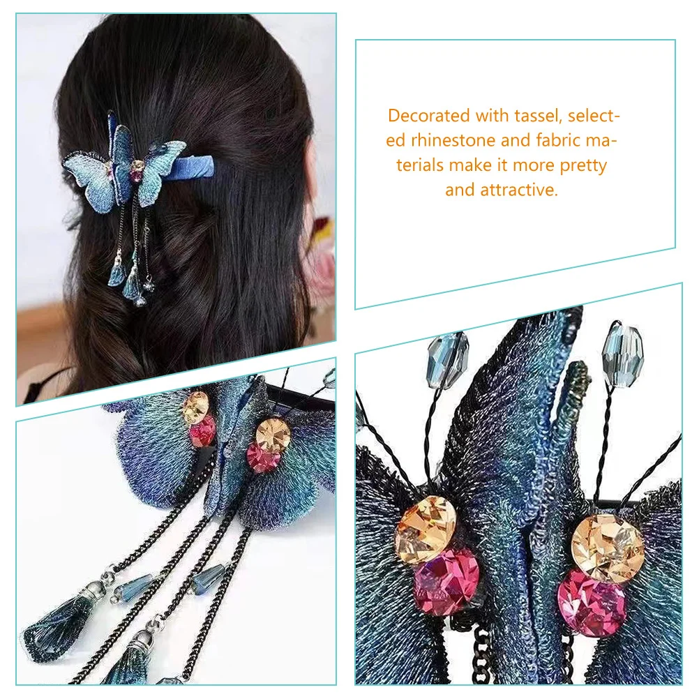 Butterflies Hair Clip Rhinestone Tassel Hairpin Women Barrette Girls Hair Accessories For Party Wedding Prom Decor
Butterflies Hair Clip Rhinestone Tassel Hairpin Women Barrette Girls Hair Accessories For Party Wedding Prom Decor