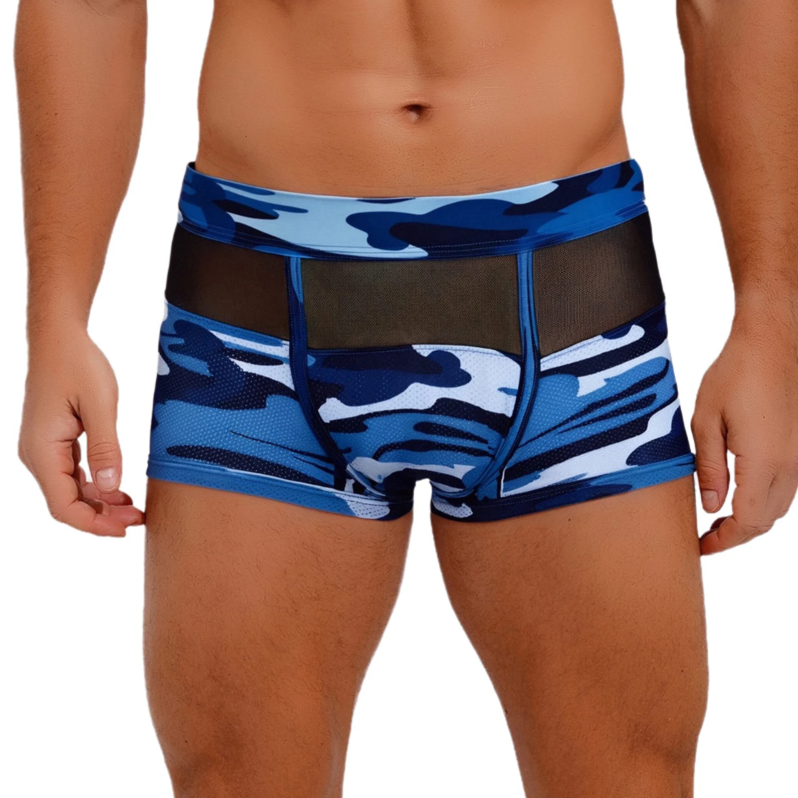 Men's Breathable Boxer Panties Elastic Waist Bulge Pouch Camouflage Mesh Underwear Briefs Swim Trunks for Yoga Workout Beachwear
Men's Breathable Boxer Panties Elastic Waist Bulge Pouch Camouflage Mesh Underwear Briefs Swim Trunks for Yoga Workout Beachwear