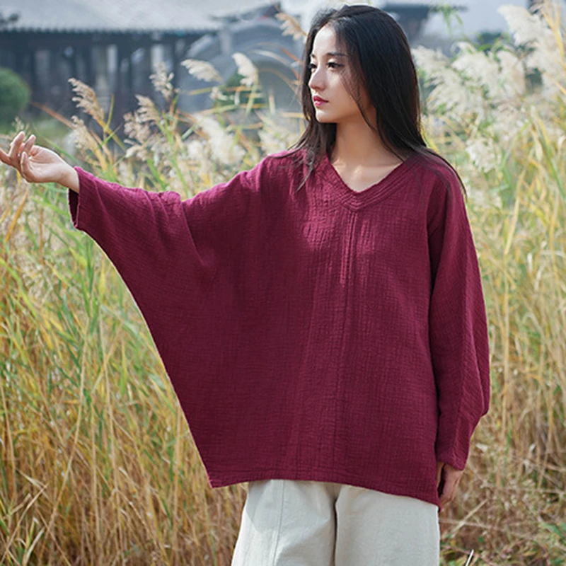 Oversized Women Cotton Linen T-shirts New 2025 Spring Vintage Style V-neck Batwing Sleeve Loose Female Casual Tops Tees M610
Oversized Women Cotton Linen T-shirts New 2025 Spring Vintage Style V-neck Batwing Sleeve Loose Female Casual Tops Tees M610