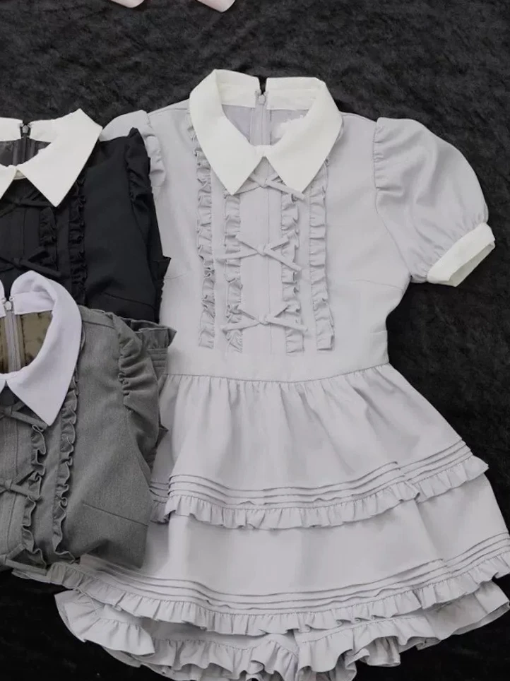 Japanese Harajuku Style Sweet Bow Ruffle Edge Bubble Sleeve Slim Tutu Dress Shorts Sets Mine Series Production Lolita Outfits
Japanese Harajuku Style Sweet Bow Ruffle Edge Bubble Sleeve Slim Tutu Dress Shorts Sets Mine Series Production Lolita Outfits