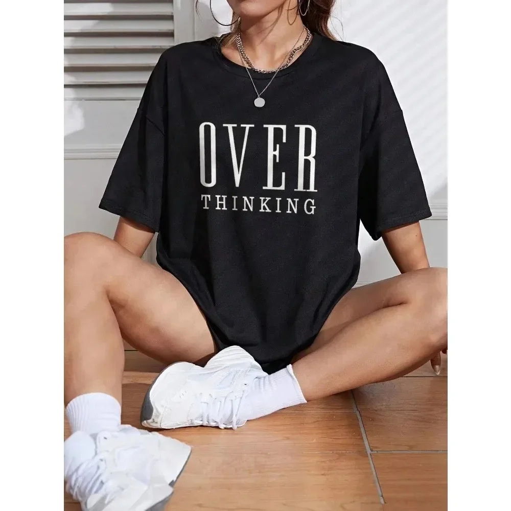2025 Think Letter-printed Women's Cotton Loose Plus-size Short Sleeve Breathable Retro Round Neck Blouse Casual Women's T-shirt
2025 Think Letter-printed Women's Cotton Loose Plus-size Short Sleeve Breathable Retro Round Neck Blouse Casual Women's T-shirt