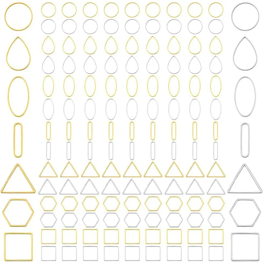 140pcs 7 Styles Beading Hoops for Jewellery Making Earring Making Supplies Square Round Teardrop Frame Connectors Rings
140pcs 7 Styles Beading Hoops for Jewellery Making Earring Making Supplies Square Round Teardrop Frame Connectors Rings