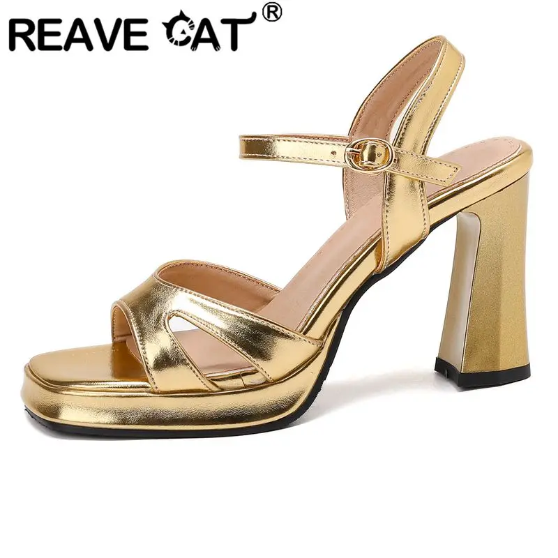 REAVE CAT Design Female Sandals Square Toe Block Heels 9cm Platform 2cm Buckle Strap Plus Size 43 44 45 46 Dating Party Shoes
REAVE CAT Design Female Sandals Square Toe Block Heels 9cm Platform 2cm Buckle Strap Plus Size 43 44 45 46 Dating Party Shoes