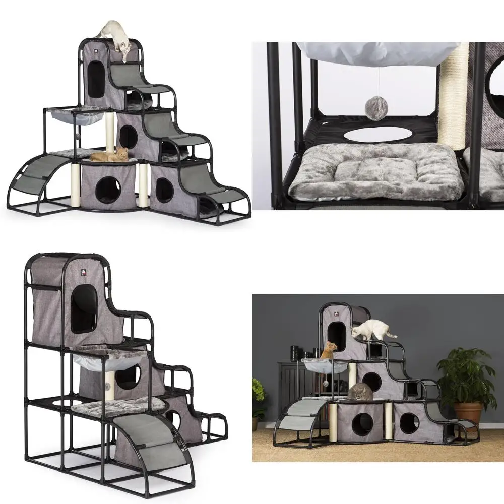 Gray Cat Tower with Multiple Levels and Play Features for Indoor Feline Enrichment and Entertainment
Gray Cat Tower with Multiple Levels and Play Features for Indoor Feline Enrichment and Entertainment
