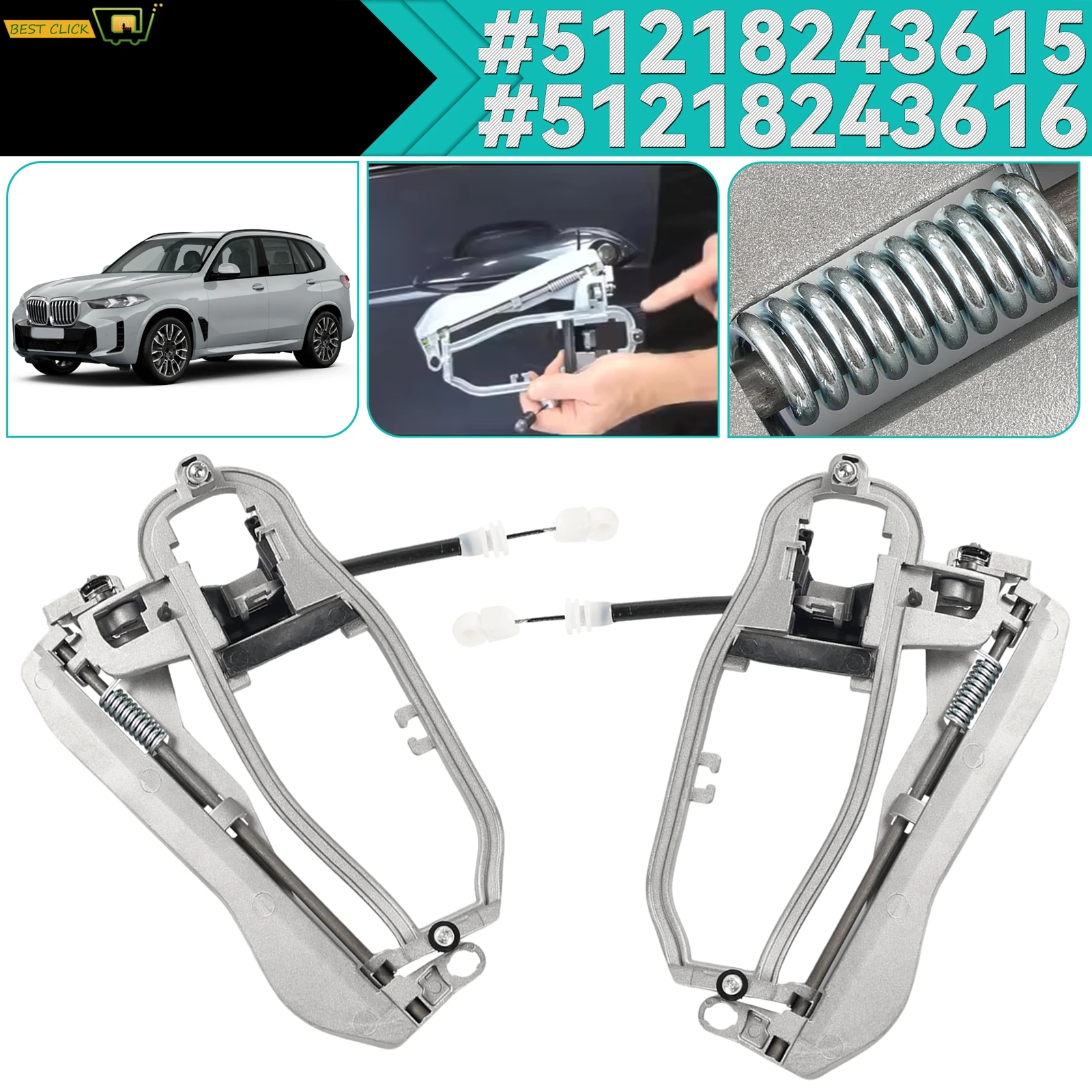 Door Handle Carrier Bracket 51218243615 For BMW X5 E53 1999-2006 Front Left Right Exterior Inner Outside Off-Road
Door Handle Carrier Bracket 51218243615 For BMW X5 E53 1999-2006 Front Left Right Exterior Inner Outside Off-Road
