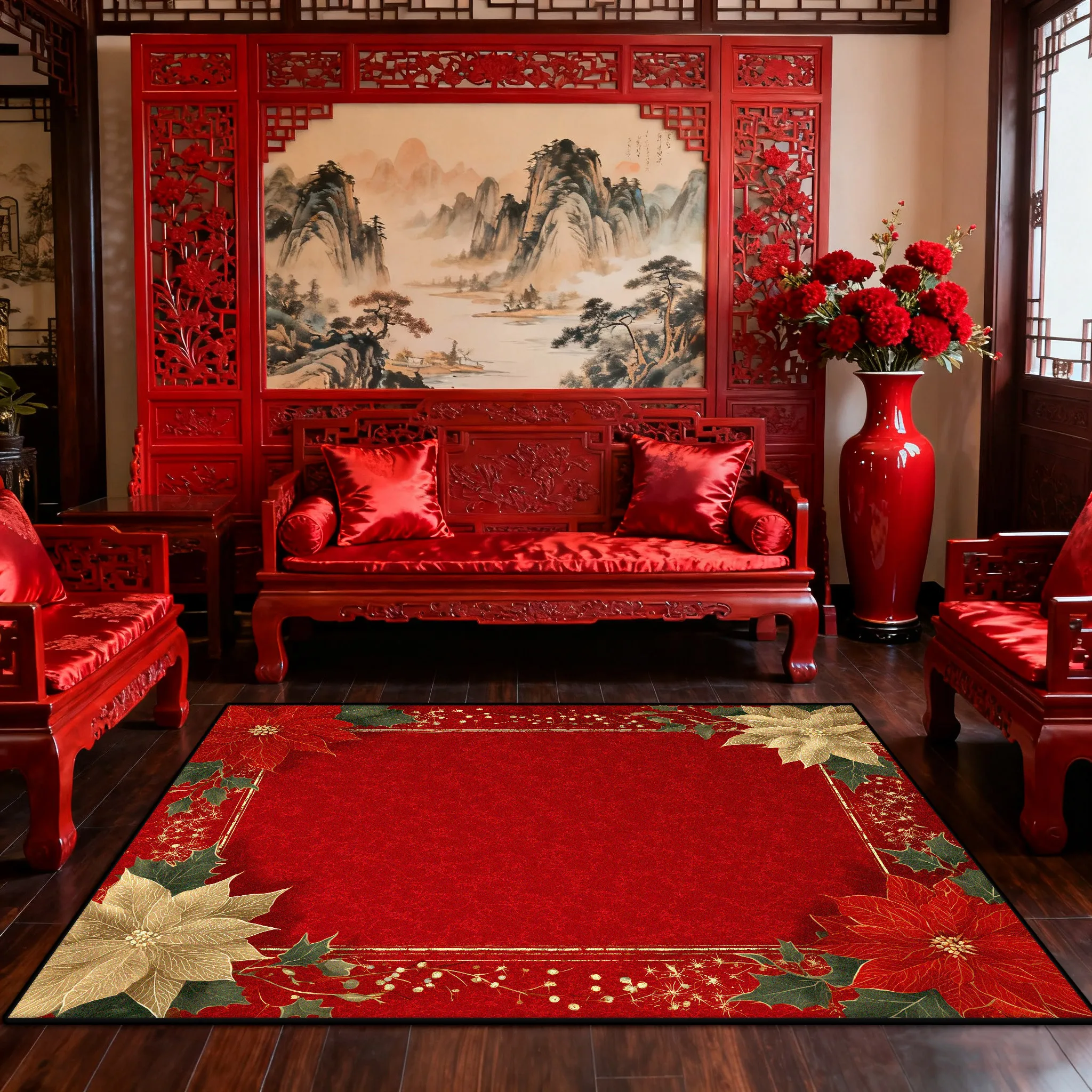 Красные праздничные большие ковры в китайском стиле для украшения гостиной, домашний ковер с цветочным узором, нескользящие моющиеся коврики для столовой
Красные праздничные большие ковры в китайском стиле для украшения гостиной, домашний ковер с цветочным узором, нескользящие моющиеся коврики для столовой