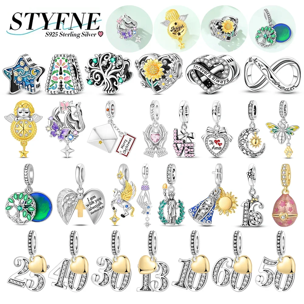 925 Silver Angel Sunflower Unicorn Heart Butterfly Star Charms Bead Fit Bracelet Bag Keychain Pendant DIY Fashion Jewelry Making
925 Silver Angel Sunflower Unicorn Heart Butterfly Star Charms Bead Fit Bracelet Bag Keychain Pendant DIY Fashion Jewelry Making